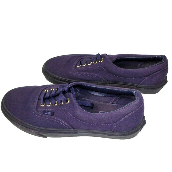 Vans Purple Sneakers Men's Size 8 Shoes Purple Canvas Gold Eyelets Skateboard - Picture 5 of 11